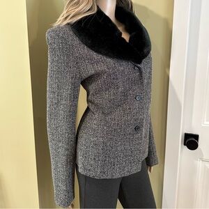 Jessica Black and Gray Women's Blazer Jacket Size 16